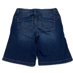 💜 Cleo Petites Dark Wash Denim Bermuda Jean Shorts Size 6 (Petite)